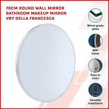 Load image into Gallery viewer, 70cm Round Wall Mirror Bathroom Makeup Mirror by Della Francesca