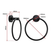 Load image into Gallery viewer, Classic Towel Bar Rail Ring Matte Black Finish