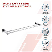 Load image into Gallery viewer, Double Classic Chrome Towel Bar Rail Bathroom