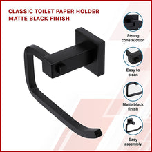 Load image into Gallery viewer, Classic Toilet Paper Holder Matte Black Finish