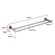Load image into Gallery viewer, Double Classic Chrome Towel Bar Rail Bathroom