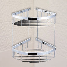 Load image into Gallery viewer, 2-Tier Corner Bathroom Basket Shelf Rail Rack