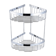 Load image into Gallery viewer, 2-Tier Corner Bathroom Basket Shelf Rail Rack