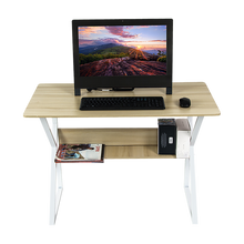 Load image into Gallery viewer, Wood & Metal Computer Desk with Shelf Home Office Furniture