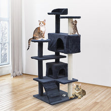 Load image into Gallery viewer, 132cm Cat Tree Scratching Post Scratcher Tower Condo House Furniture Wood - Grey