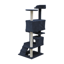 Load image into Gallery viewer, 132cm Cat Tree Scratching Post Scratcher Tower Condo House Furniture Wood - Grey
