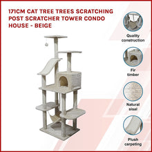 Load image into Gallery viewer, 171cm Cat Tree Trees Scratching Post Scratcher Tower Condo House - Beige