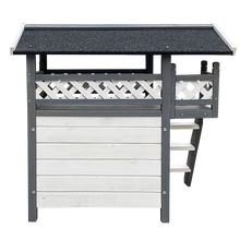 Load image into Gallery viewer, Cat House Weatherproof 2-Story Indoor Outdoor Wooden Shelter Bitumen Roof