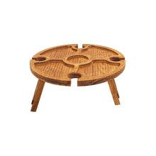 Load image into Gallery viewer, Outdoor Picnic Table Wooden Portable Folding Mini Wine Rack Picnic Table