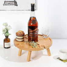 Load image into Gallery viewer, Outdoor Picnic Table Wooden Portable Folding Mini Wine Rack Picnic Table