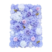 Load image into Gallery viewer, Artificial Flower Wall Backdrop Panel 40cm X 60cm Mixed Lilac Flowers