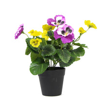 Load image into Gallery viewer, Mixed Pink And Yellow Flowering Potted Artificial Pansy Plants 25cm