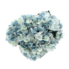 Load image into Gallery viewer, Premium Faux Hydrangea With Glass Vase (Artificial Flowering Blue Hydrangea) 23cm