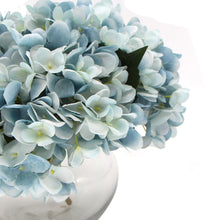 Load image into Gallery viewer, Premium Faux Hydrangea With Glass Vase (Artificial Flowering Blue Hydrangea) 23cm