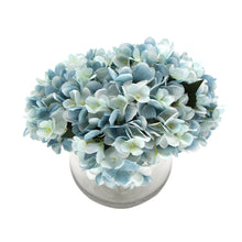 Load image into Gallery viewer, Premium Faux Hydrangea With Glass Vase (Artificial Flowering Blue Hydrangea) 23cm