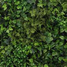 Load image into Gallery viewer, Slimline Artificial Green Wall Disc Art 80cm Mixed Green Fern & Ivy (White)
