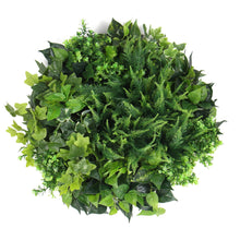 Load image into Gallery viewer, Slimline Artificial Green Wall Disc Art 60cm Mixed Green Fern & Ivy (Black)