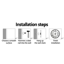 Load image into Gallery viewer, Artiss 80CM Large Wall Clock Roman Numerals Round Metal Luxury Home Decor Black