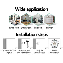 Load image into Gallery viewer, Artiss 60CM Peacock Wall Clock Large 3D Modern Crystal Luxury Round Wall Clocks Home Decor Black