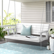 Load image into Gallery viewer, Gardeon Porch Swing Chair with Chain Outdoor Furniture 3 Seater Bench Wooden White
