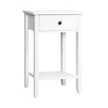 Load image into Gallery viewer, Bedside Tables Drawer Side Table Nightstand White Storage Cabinet White Shelf