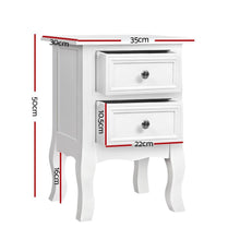 Load image into Gallery viewer, White French Bedside Table with 2 Drawers | Side Table | Sofa Table | Console Table-Artiss-The White Mall