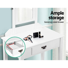 Load image into Gallery viewer, White Girly Artiss Dressing Table with Stool & Makeup Mirror-Dressing Tables-The White Mall