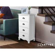 Load image into Gallery viewer, White Hamptons Style 4 Drawer Bedside Table, Side Table or Console Table-Furniture-The White Mall