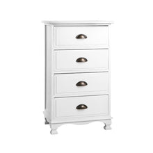 Load image into Gallery viewer, Artiss Vintage Bedside Table Chest 4 Drawers Storage Cabinet Nightstand White
