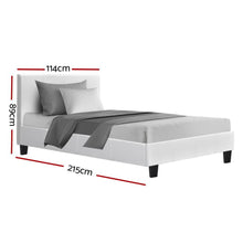 Load image into Gallery viewer, White King Single Bed Frame with PU Leather-Furniture-The White Mall