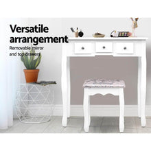 Load image into Gallery viewer, White Provincial Artiss Dressing Table Stool Set with Mirror & Storage-Dressing Table-The White Mall