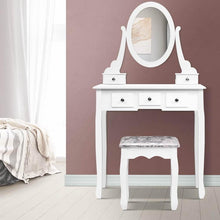 Load image into Gallery viewer, White Provincial Artiss Dressing Table Stool Set with Mirror & Storage-Dressing Table-The White Mall