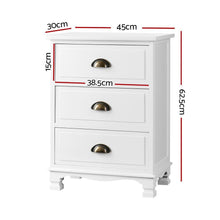 Load image into Gallery viewer, White Vintage Hamptons Style Bedside Table, Side Table-Furniture-The White Mall