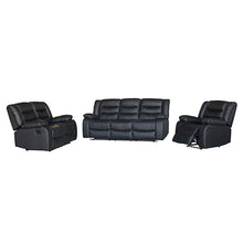 Load image into Gallery viewer, 3+2+1 Seater Recliner Sofa In Faux Leather Lounge Couch in Black