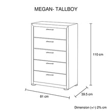 Load image into Gallery viewer, 4 Pieces Storage Bedroom Suite Upholstery Fabric in Light Grey with Base Drawers King Size Oak Colour Bed, Bedside Table & Tallboy