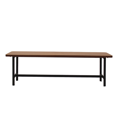 Levede 1x Dining Table +1x Bench Set Steel Home Kitchen Farmhouse Brown-1973193809990914049