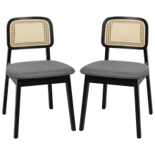 Load image into Gallery viewer, Levede 2x Dining Chair Wood Rattan Armless Black-1975420339055890440
