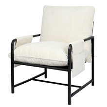 Load image into Gallery viewer, Levede Metal Framed Lounge Chair Corduroy in Beige-1973193529891098632
