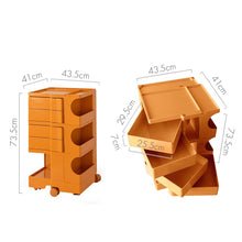 Load image into Gallery viewer, Artiss Storage Trolley Bedside Table 5 Tier Cart Boby Replica Orange
