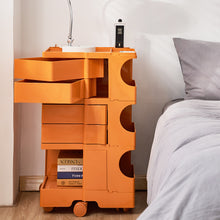 Load image into Gallery viewer, Artiss Storage Trolley Bedside Table 5 Tier Cart Boby Replica Orange
