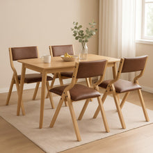 Load image into Gallery viewer, Levede 4x Dining Chairs Foldable PU Tan-1975420358475517959
