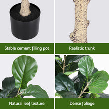 Load image into Gallery viewer, Artiss 180cm Artificial Fiddle Tree Faux Trees Indoor Decor Artificial Plants Lifelike Plant 1.8M
