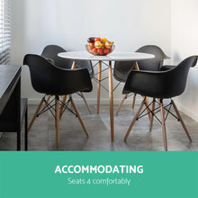 Load image into Gallery viewer, Artiss Dining Table Round White 4 Seater 100CM
