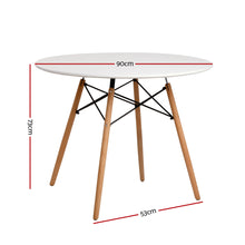Load image into Gallery viewer, Artiss Dining Table Round White 4 Seater 90CM

