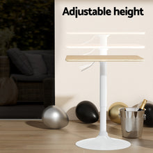 Load image into Gallery viewer, Artiss Bar Table Swivel Base Gas Lift Counter Dining Table 60CM Square Pine
