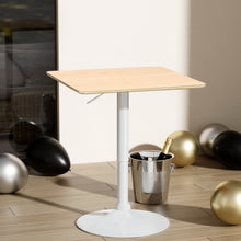 Load image into Gallery viewer, Artiss Bar Table Swivel Base Gas Lift Counter Dining Table 60CM Square Pine
