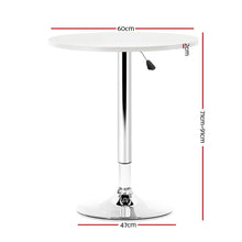 Load image into Gallery viewer, Artiss Bar Table Gas Lift Round White
