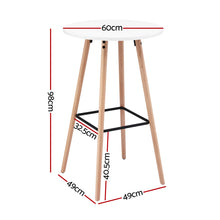 Load image into Gallery viewer, Artiss Bar Table Round Counter Kitchen Dining Desk Pub 98cm Height Wood White
