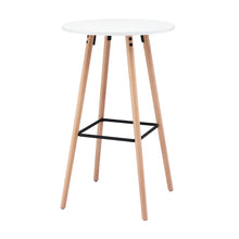 Load image into Gallery viewer, Artiss Bar Table Round Counter Kitchen Dining Desk Pub 98cm Height Wood White
