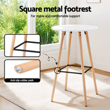 Load image into Gallery viewer, Artiss Bar Table Round Counter Kitchen Dining Desk Pub 98cm Height Wood White
